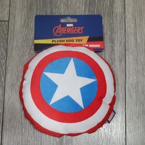 Marvel Avengers Captain America Red, White & Blue Shield Dog Toy Plush